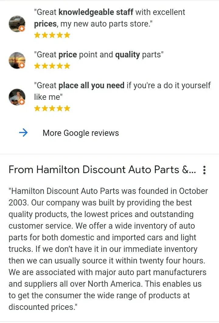 Hamilton Discount Auto Parts & Supplies, photo 1